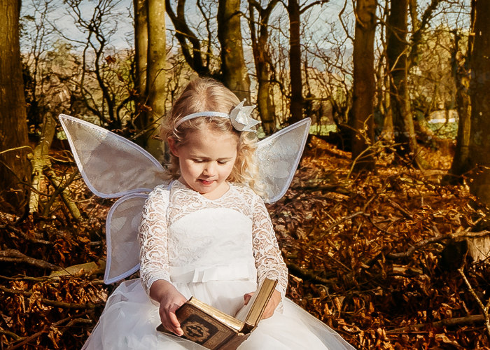 Young girl dressed as fairy